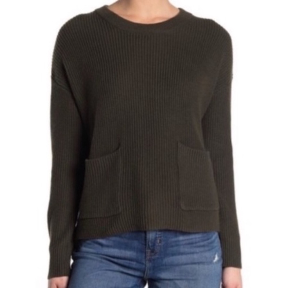 Madewell Patch Pocket Pullover Green Sweater - image 1
